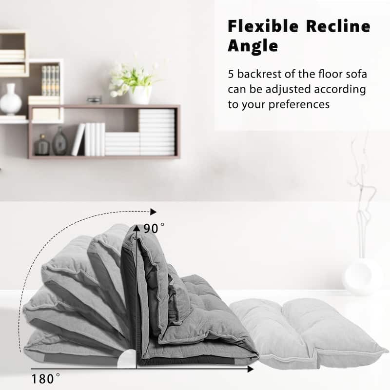 Hello Laura Convertible 5-position Floor Sofa Bed with Adjustable Backrest