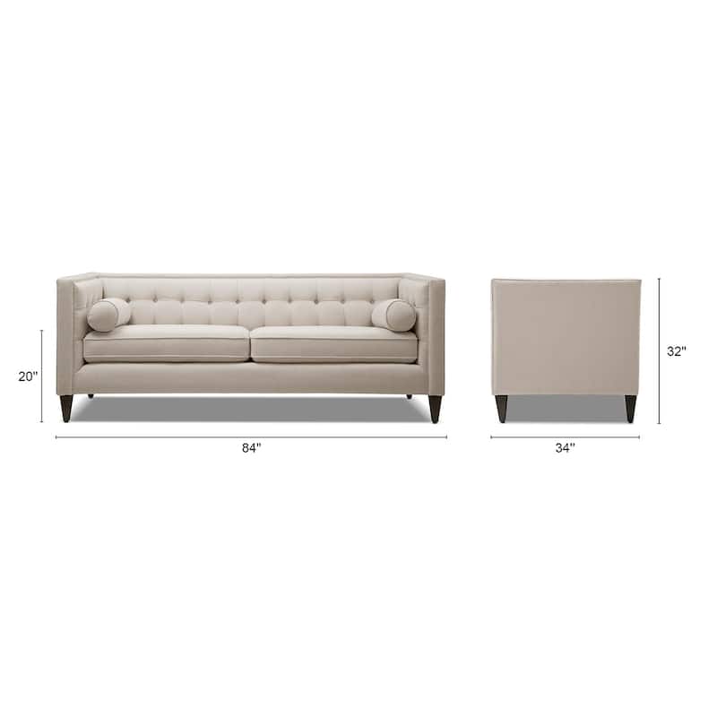 Jack 84" Modern Upholstered Tufted Tuxedo Sofa