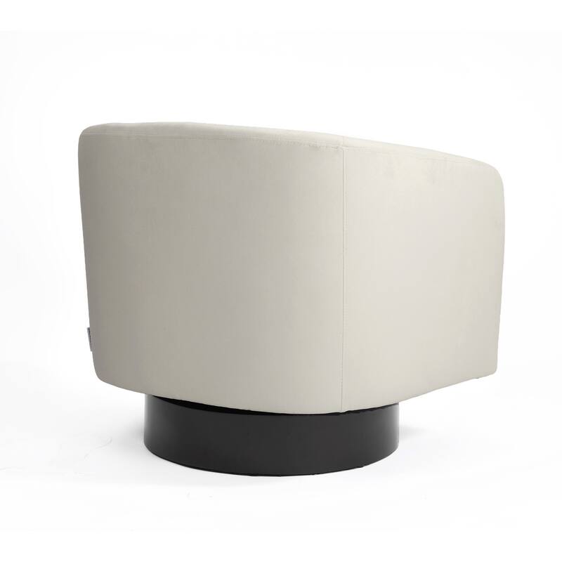 UIXE Set of 2 Swivel Barrel Accent Chair Velvet Armchair For Living Room