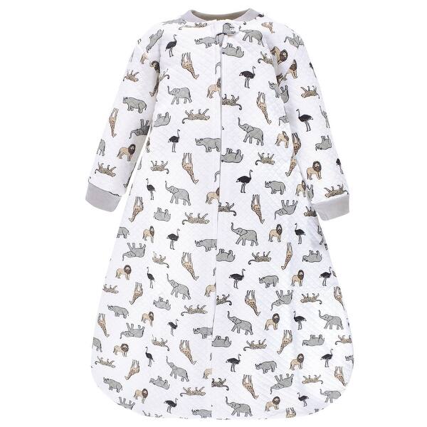 slide 1 of 1, Hudson Baby Infant Premium Quilted Long Sleeve Sleeping Bag and Wearable Blanket, Neutral Safari 0-6 Months - Neutral Safari