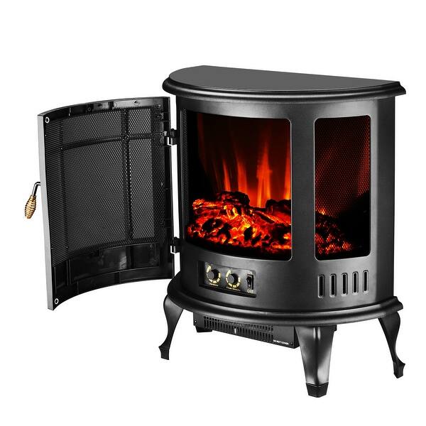 Ainfox 22 Fireplace Stove Space Heater Freestanding Portable Electric Log Flame Realistic Flame Effect Overstock 32439128