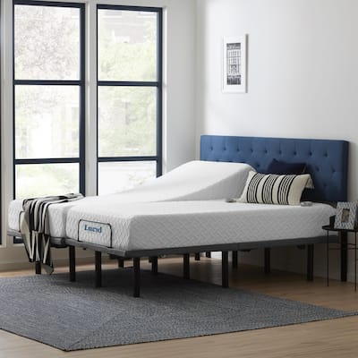 Lucid Comfort Collection 10-inch Gel Memory Foam Mattress and Deluxe Adjustable Bed Set