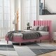 preview thumbnail 51 of 58, Alazyhome Upholstered Platform Bed Frame Pink - Twin