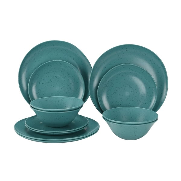 12Piece EcoFriendly Dinnerware Set, Aqua Bed Bath & Beyond 37531007
