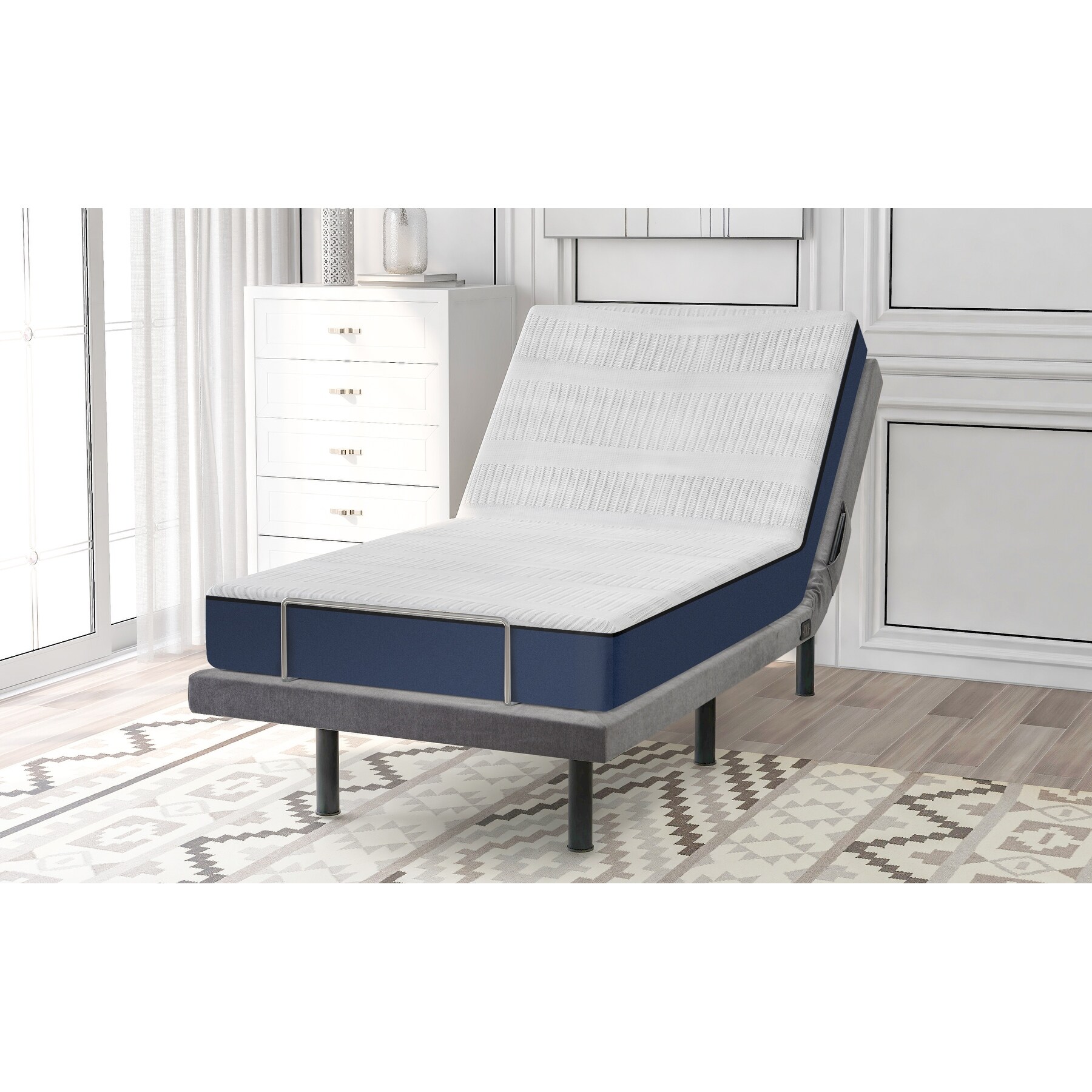 Shop Wireless Remote Adjustable Ergonomic Bed With Vibration Massage Overstock 32200874