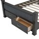 preview thumbnail 23 of 22, Queen Platform Bed with Upholstered Headboard & 2 Drawers - Antique White