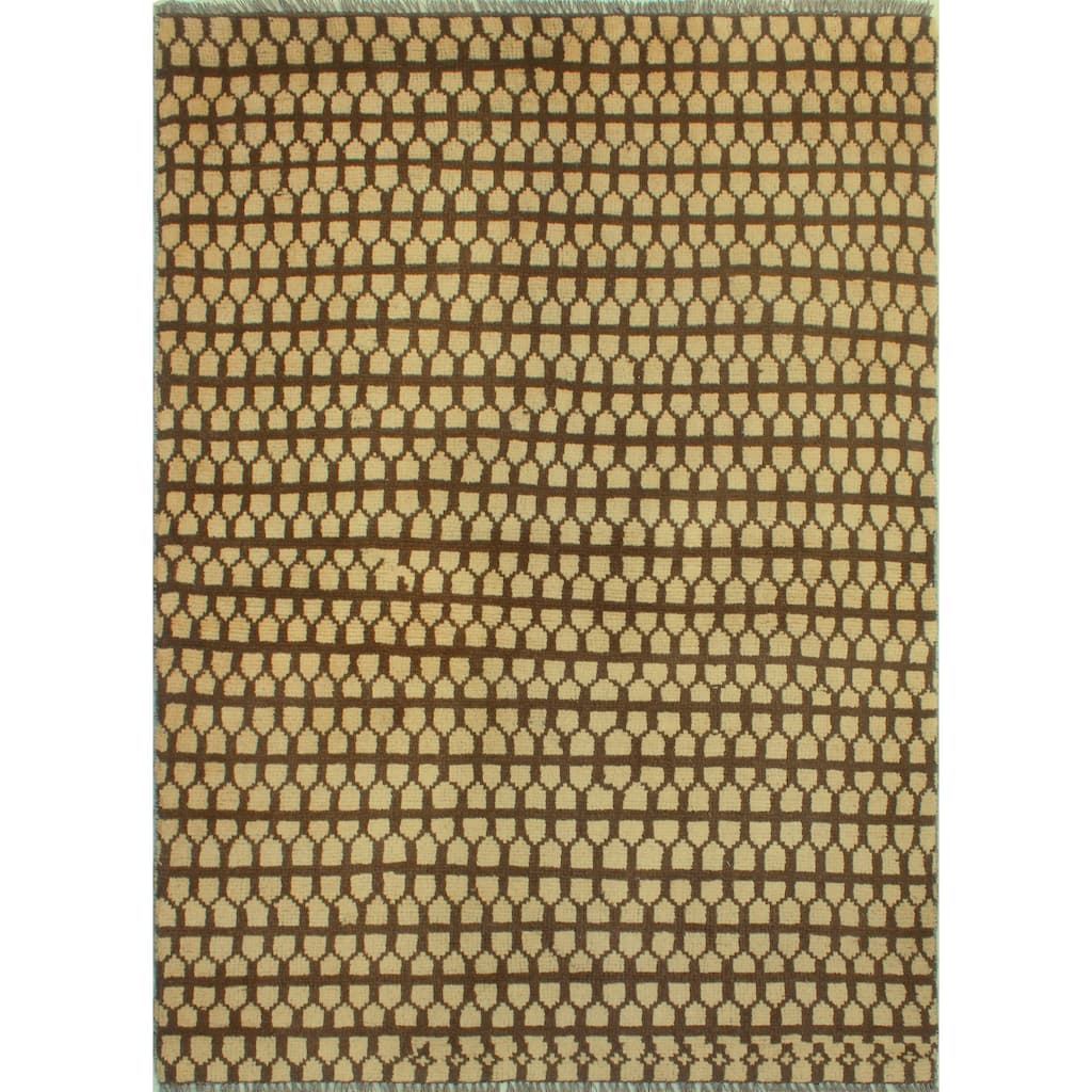 Balochi Aerwyna Ivory/Brown Rug - 3'8" x 5'6"