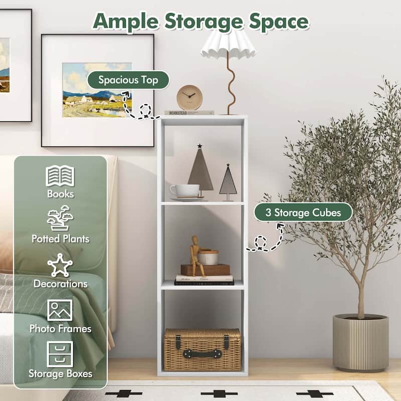 2/3 Cubes Storage Bookcase Small Bookshelf Organizer w/ Open Back