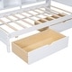 preview thumbnail 36 of 43, USB Ports on L-Shape Storage Headboard Bed Frame, Wooden DayBed Sofa Bed, Wooden Slat Platform Bed with 2 Drawers