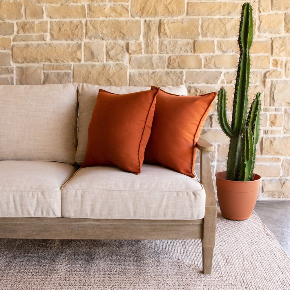 Sorra Home Sunbrella Indoor/Outdoor Top Stitch (Set of 2) 20 in Pillows