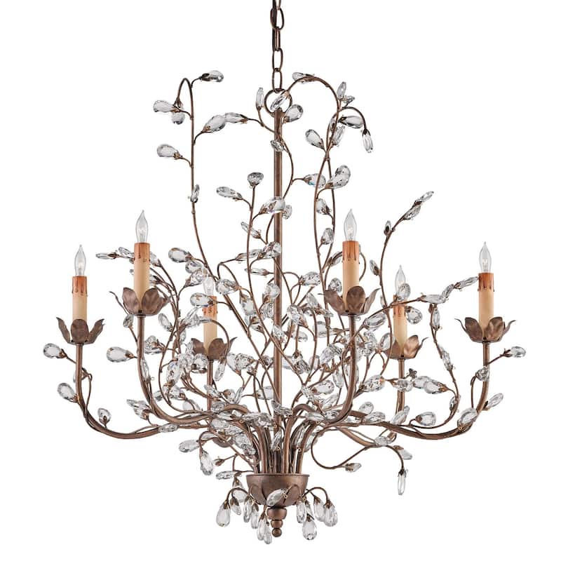 Currey & Company Crystal Bud Cupertino Medium Chandelier - 27"h x 28"dia - 27"h x 28"dia - Cupertino