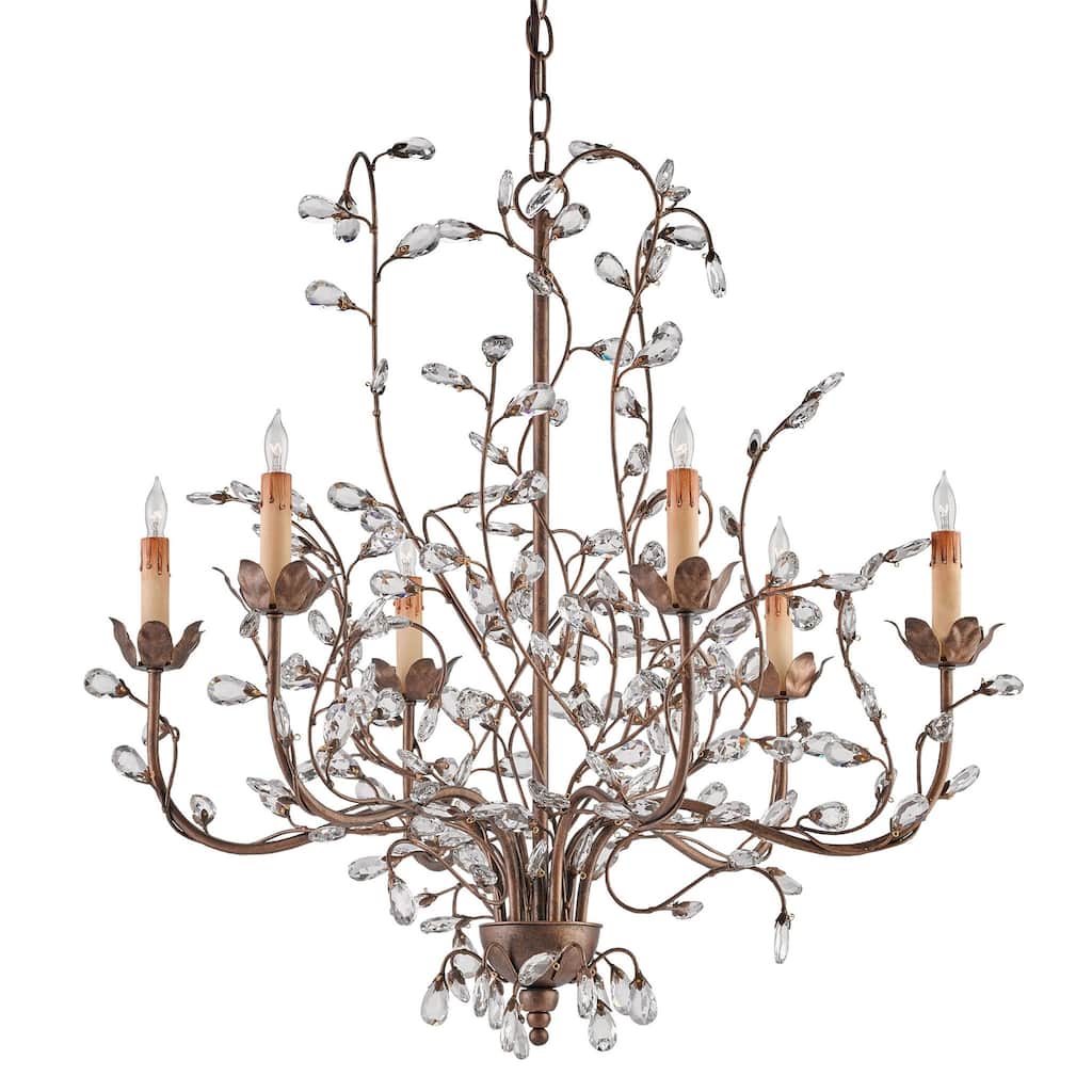 Currey & Company Crystal Bud Cupertino Medium Chandelier - 27"h x 28"dia