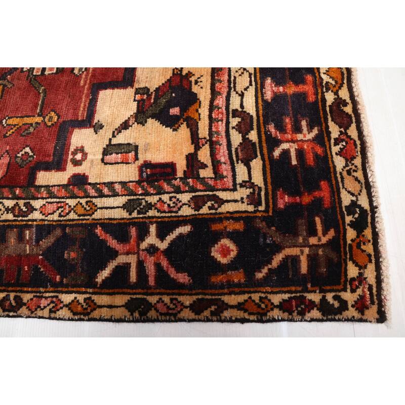 ECARPETGALLERY Hand-knotted Andelz Dark Red Wool Rug - 4'9 x 6'3