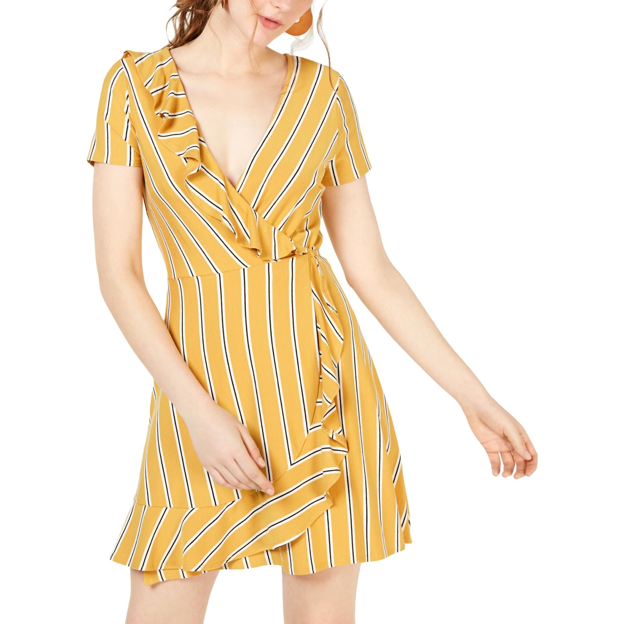 wrap mustard dress