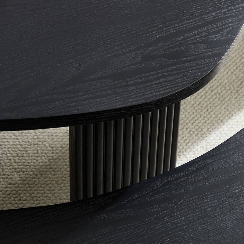 2-Piece Modern Irregular Shape Coffee Table Set for Living Room, Easy Assembly, Nesting Coffee Tables