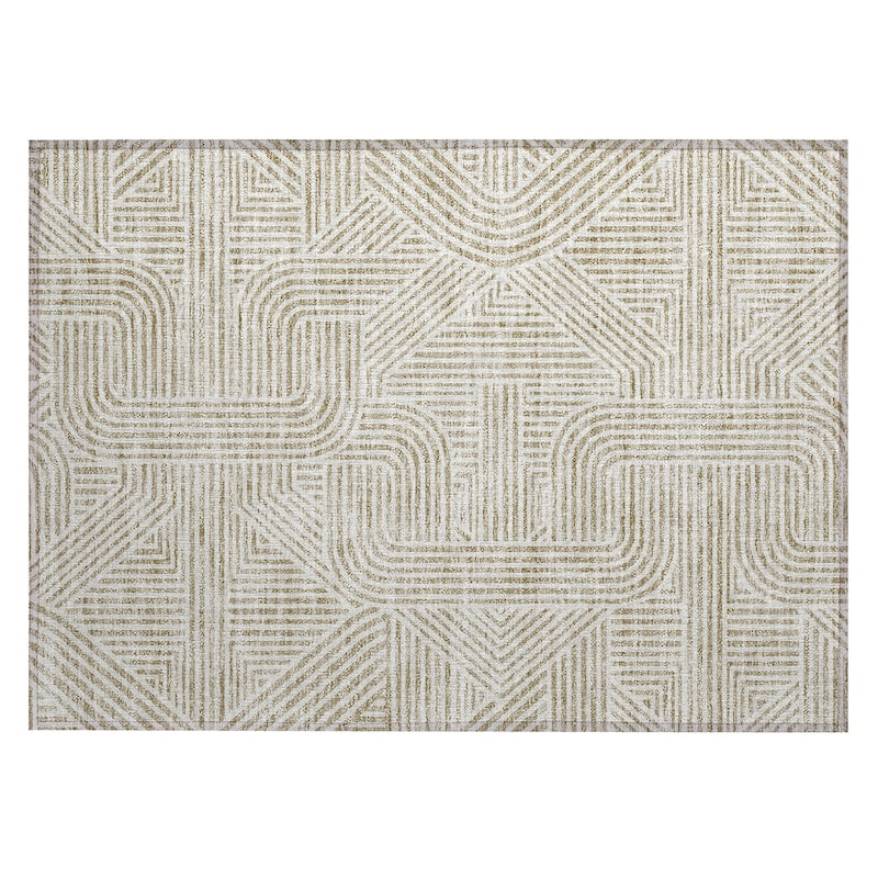 Machine Washable Indoor/ Outdoor Chantille Contemporary Geo Rug
