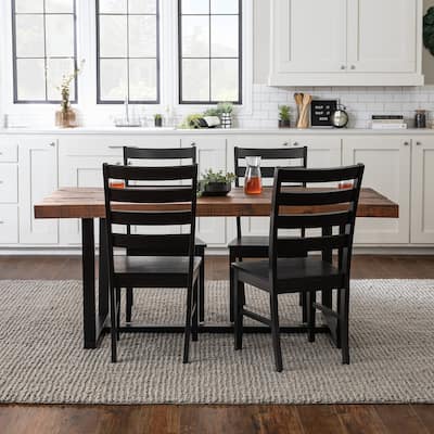 Middlebrook Solid Wood 5-Piece Dining Set with Ladder Back Chairs