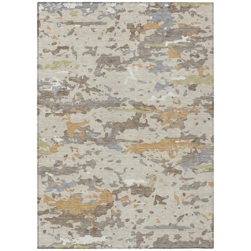 Machine Washable Indoor/ Outdoor Modern Calhan Chantille Rug