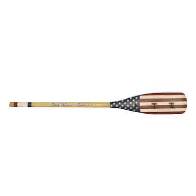 60" x 4.5" x 7.5" God Bless America American Flag Patriotic 4th of July Wall Sign Hanging Décor