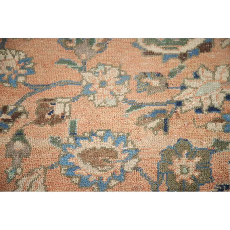 Hand Knotted Oriental 100% Wool Carpet Traditional Floral Coral Mashad Area Rug - 11' 4'' X 10' 3''