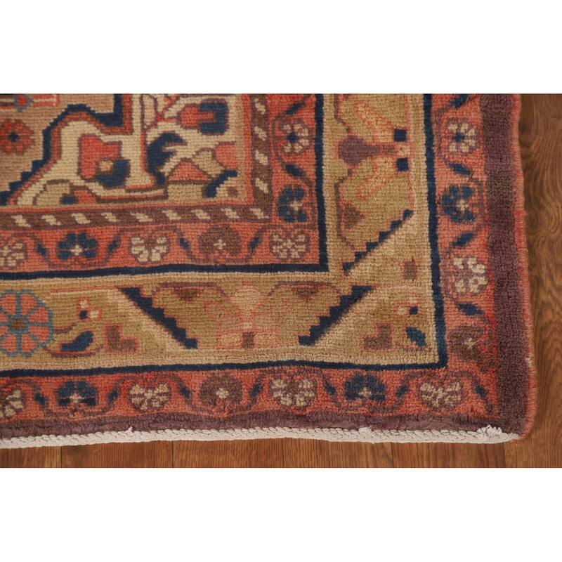 All-Over Mahal Persian Vintage Runner Rug Hand-Knotted Wool Carpet - 3'9" x 13'4"