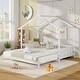 preview thumbnail 9 of 31, Extendable House Bed Twin to King Daybed with Roof and Fence Rails