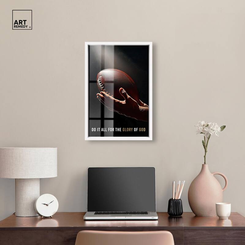 Glory of God Football Shadowbox by Art Remedy