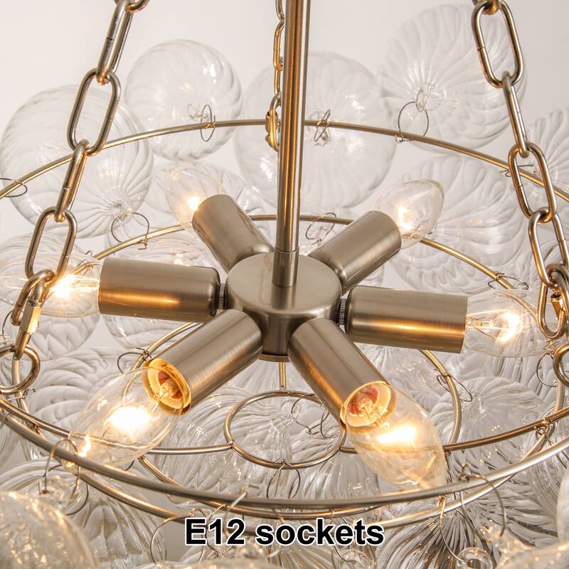 Starsky 6-Light Swirled Bubble Glass Globe chandelier