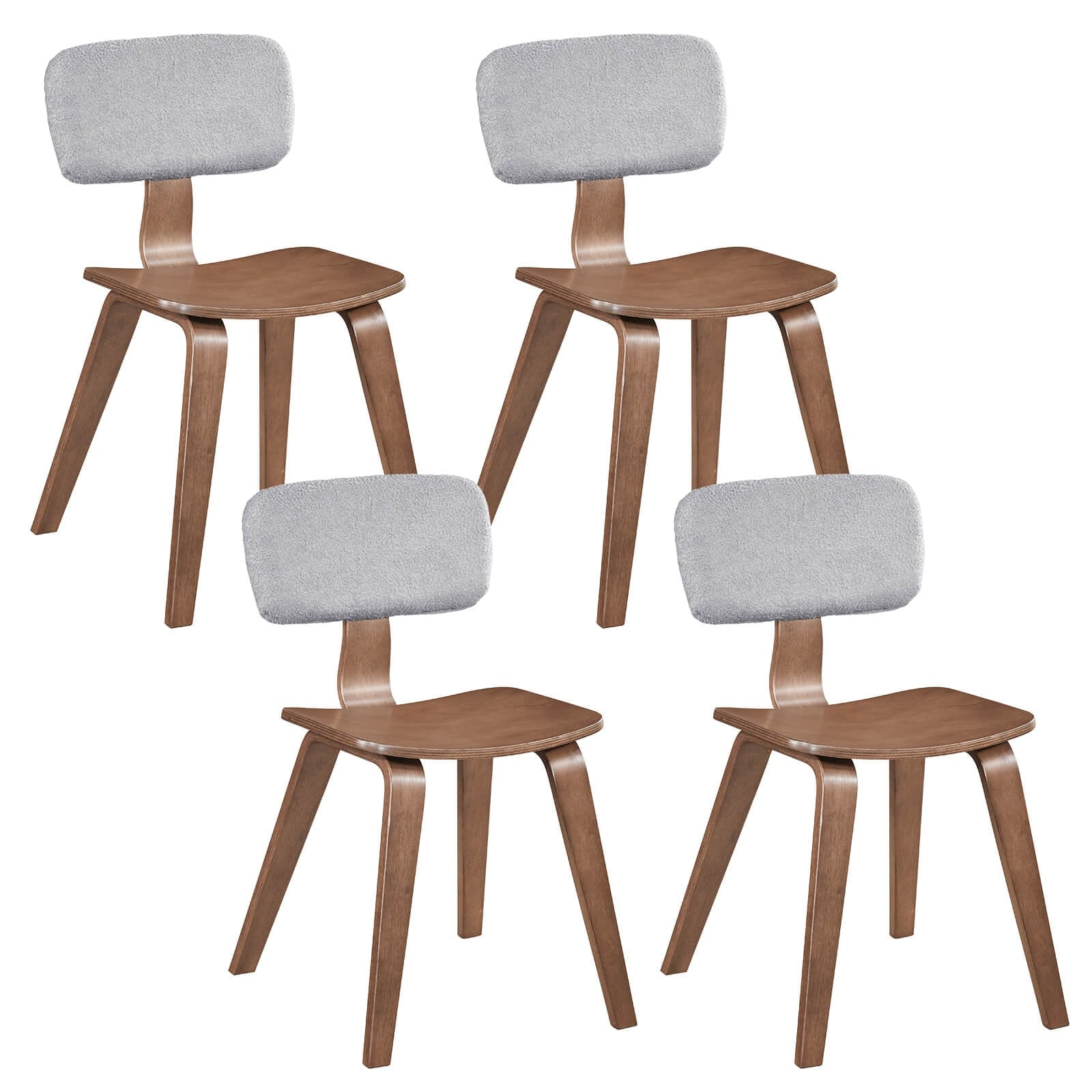 Costway Dining Chairs Set of 2/4 with Teddy Velvet Padded Backrest - See Details