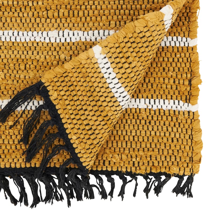 Rustic Striped Chindi Table Runner - 16"x72"