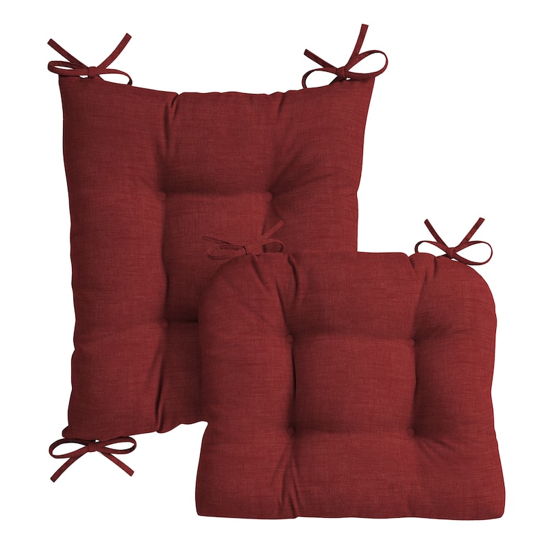 ARDEN Plush Indoor/Outdoor Rocking Chair Cushion Set - 18 x 20 - Ruby Red Leala