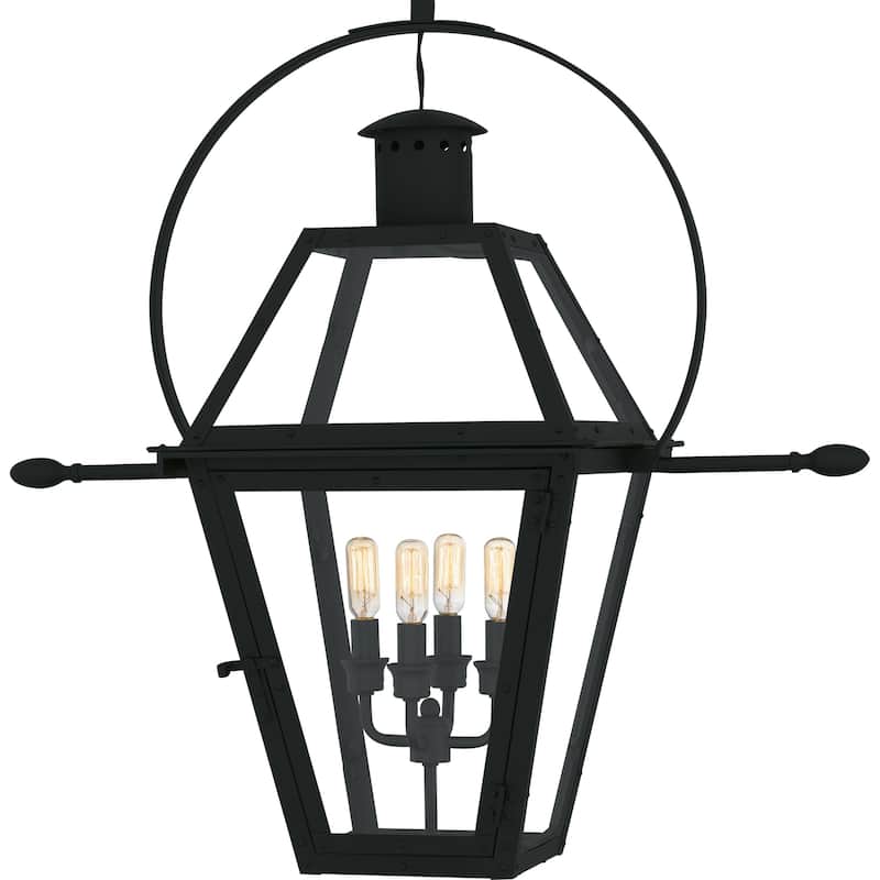 Rue De Royal 4-Light Earth Black Outdoor Hanging Lantern