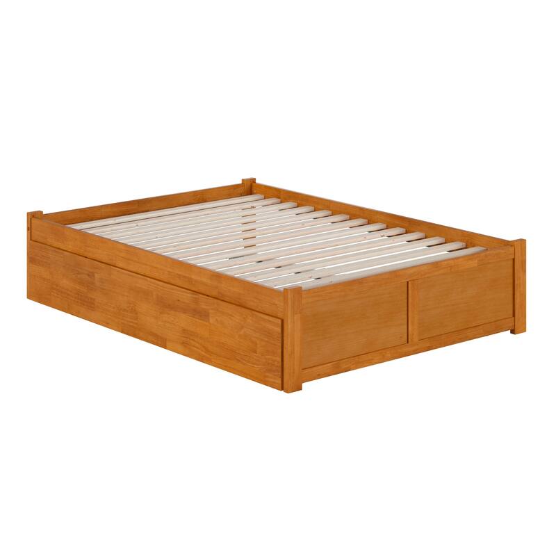 AFI Concord Full Platform Bed with Footboard & Full Trundle