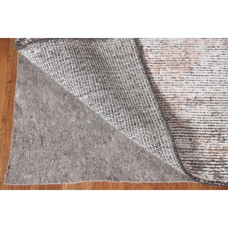 Beige Modern Abstract Area Rug Hand-Knotted Wool Carpet - 6'5"x 9'6"