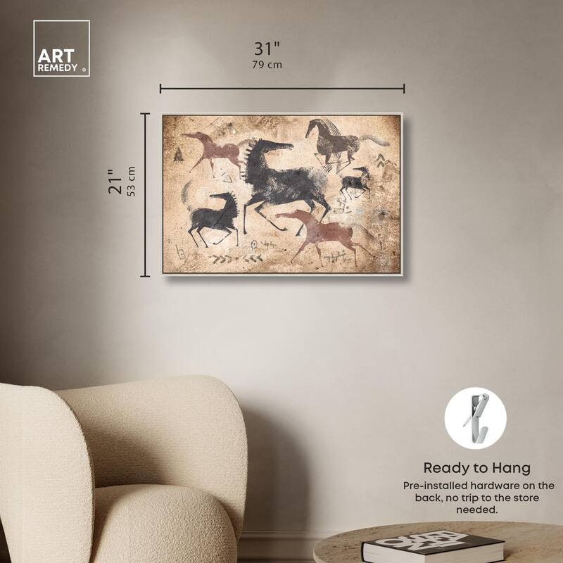 Cave Drawing Horses Canvas by Art Remedy