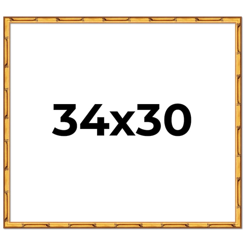 34x30 Frame Gold Bamboo Solid Wood Picture Frame | 1 Inch Moulding