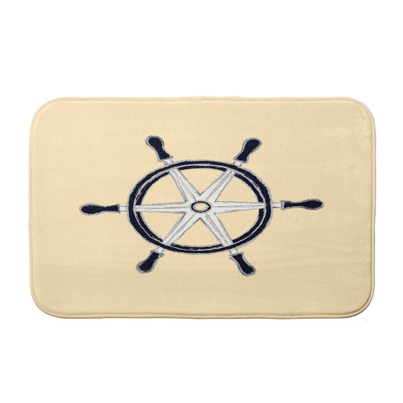 Ship Wheel Bath Mat - 17 x 24 - Yellow