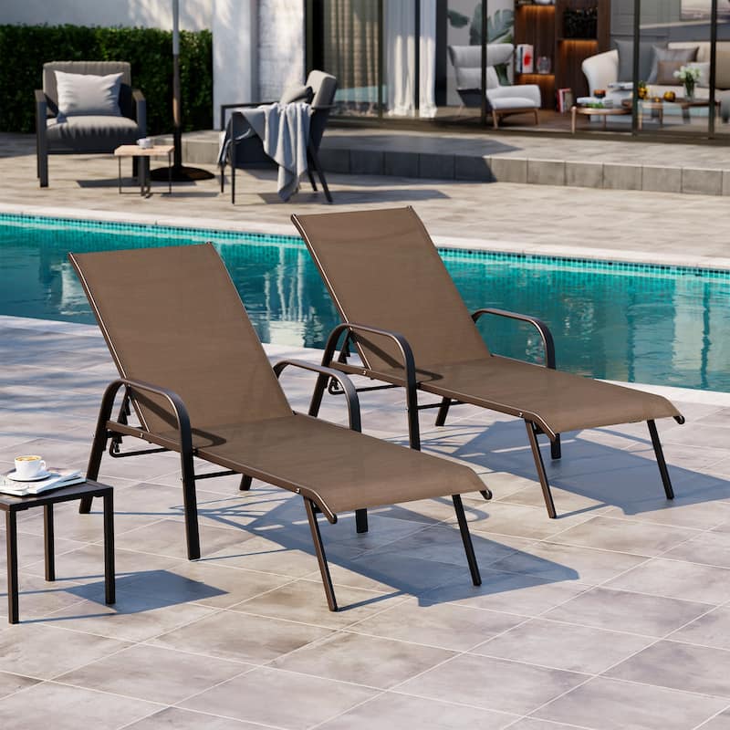 Crestlive Products Outdoor Adjustable Chaise Lounge Chairs (Set of 2/4)