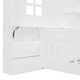 preview thumbnail 26 of 37, Wooden Floor Platform Bed with House Shape Storage Wingback Headboard, House Bed with USB, Window and Bedside Drawers