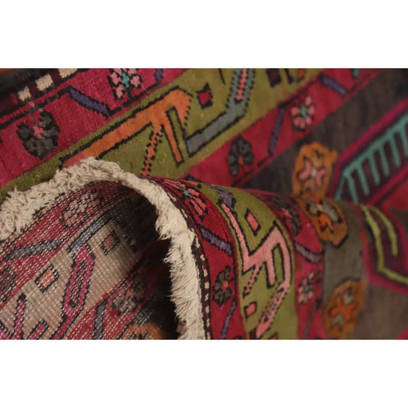 Hand Knotted Oriental 100% Wool Carpet Traditional Tribal Greys & Charcoal Ardebil Runner Rug - 10' 8'' X 3' 7''