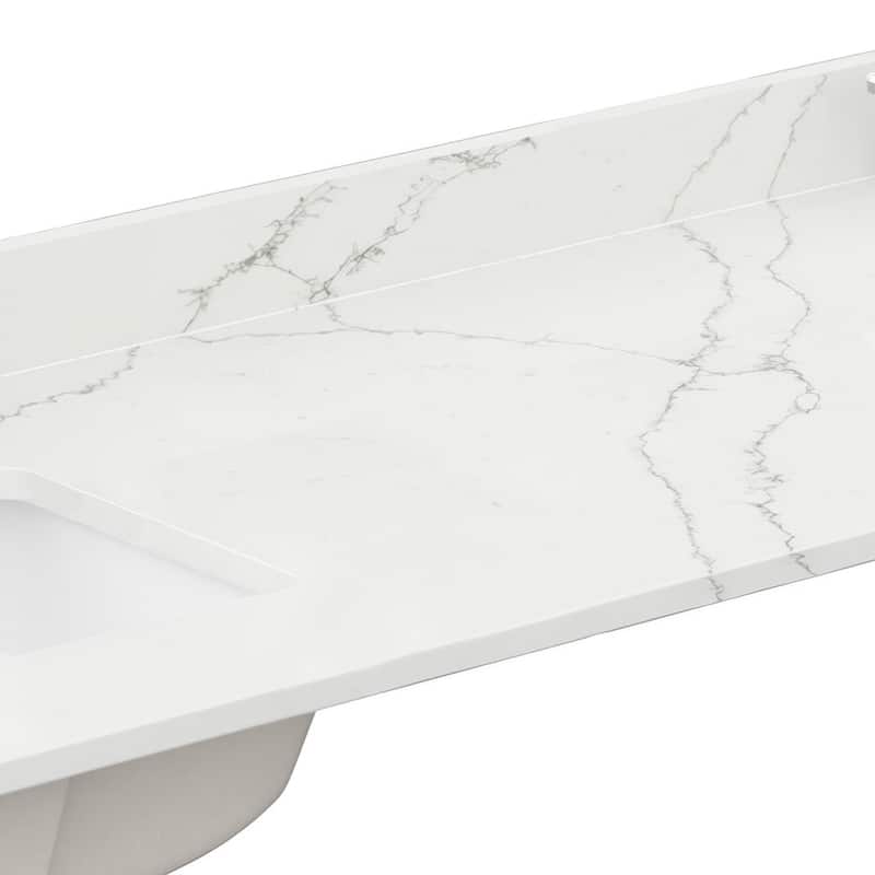 Wyndham Collection WCFQC380DTOPUNS-Q 80" Quartz Vanity Top with