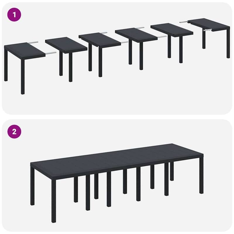vidaXL Garden Table Anthracite/Brown poly rattan