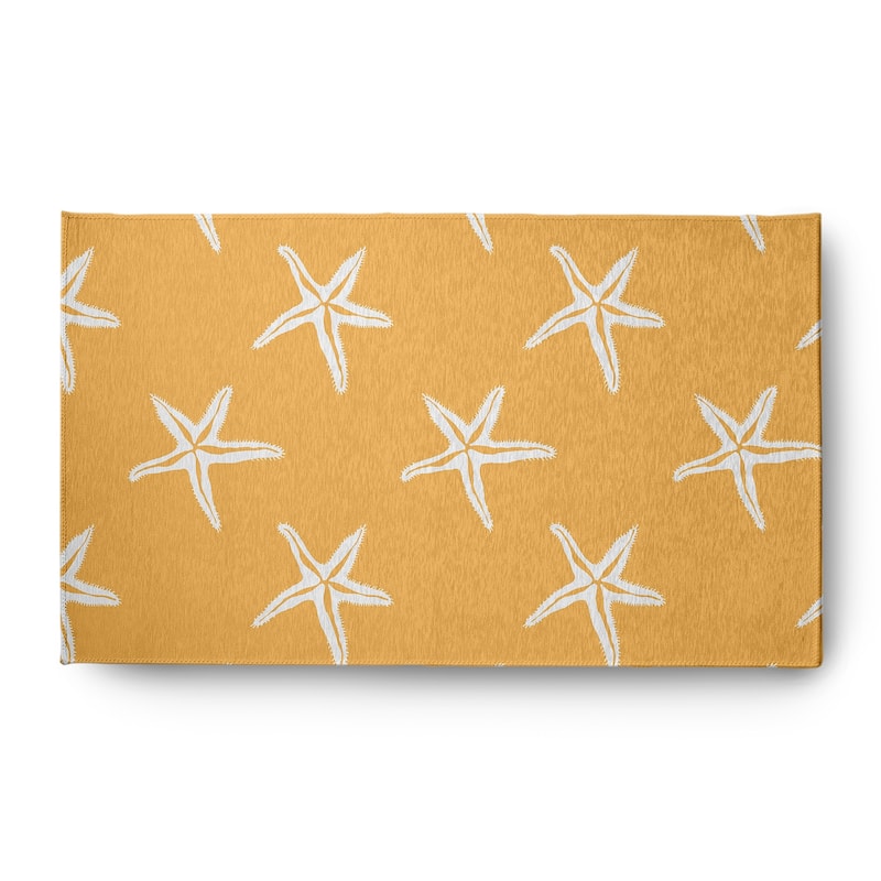 Starfish Beach Style Chenille Area Rug - Egg Yolk Yellow - 3' x 5'