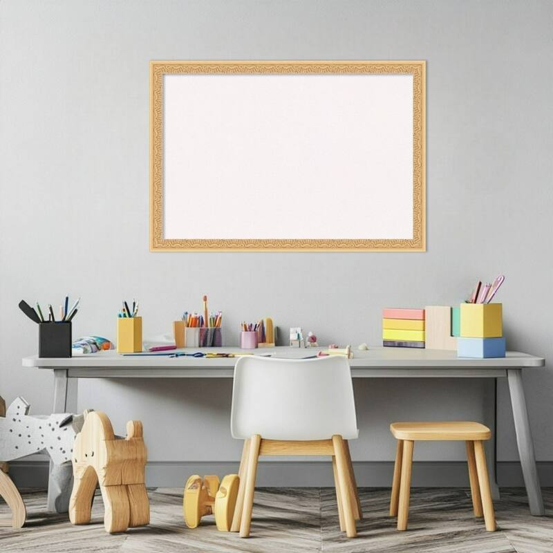 Bethany Gold Wood Framed Cork Board - Bulletin Board, Organization Board, Pin Board