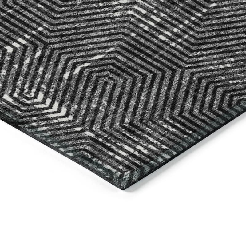 Machine Washable Indoor/ Outdoor Chantille Contemporary Maze Rug