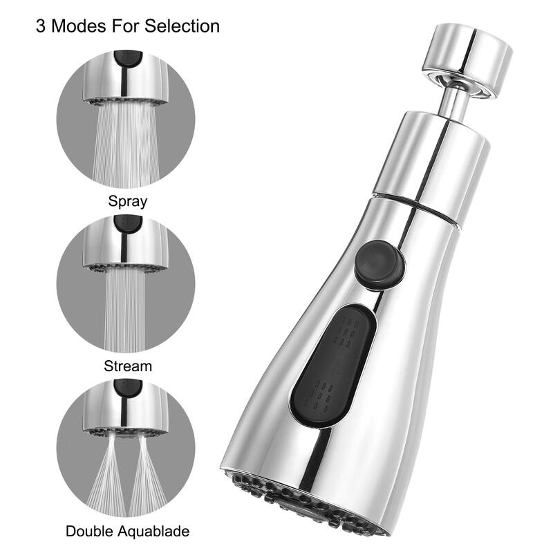 360° Swivel Kitchen Faucet Sprayer Head 3 Functions Sink Spray Nozzle - 101 x 52 mm