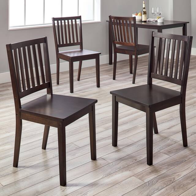 Simple Living Solid Wood Slat Back Dining Chairs (Set of 4)