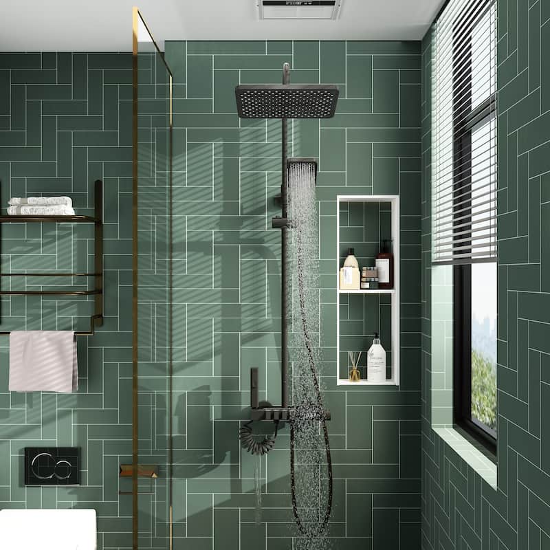 Shower Faucets Sets Complete Digital Temperature Display,Shower System - 45"