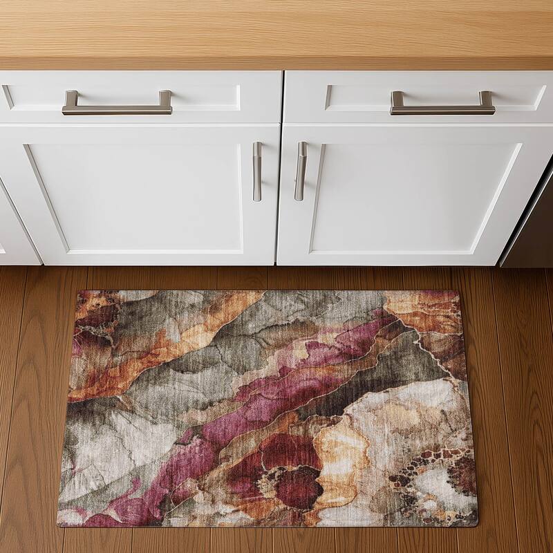 Premium Washable Super Soft Modern Chic Mayfield Rug - Khaki - 1'8" x 2'6"