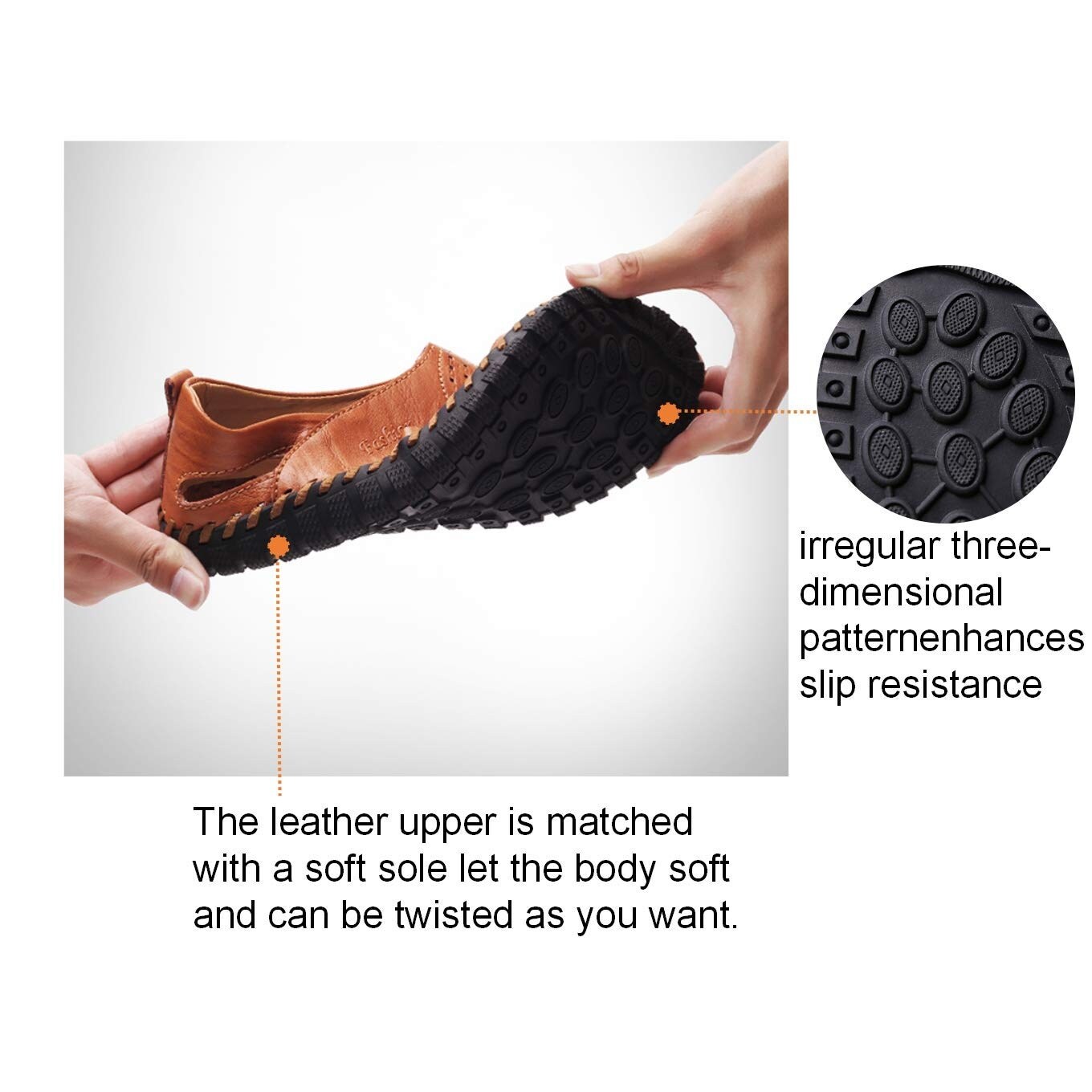 Shop Qiucdzi Mens Leather Comfortable Shoes Hand Stitching Zipper